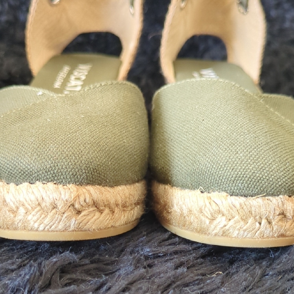 Viscata Barcelona Olive Espadrille Wedges - Picture 5 of 9